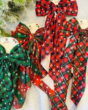 Load image into Gallery viewer, Christmas Pattern Long Tail Hair Bow