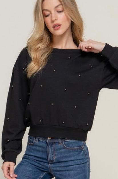 Luna Pearl Studded Sweatshirt