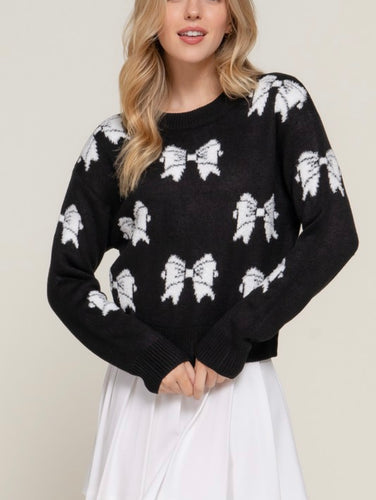 Justine Jacquard Ribbon Sweater