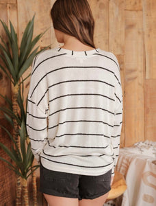 Flora Stripe Long Sleeve Knit Top