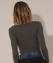 Load image into Gallery viewer, Maisey Asymmetrical Fitted Top- Grey