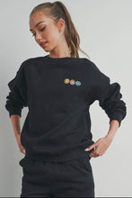 Load image into Gallery viewer, Luna Embroidered French Terry Sweatshirt- Black