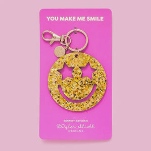 Smiley Confetti Keychain