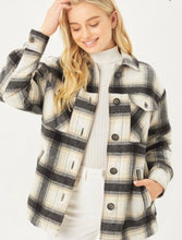 Load image into Gallery viewer, Iris Plaid Button Up Jacket- Black