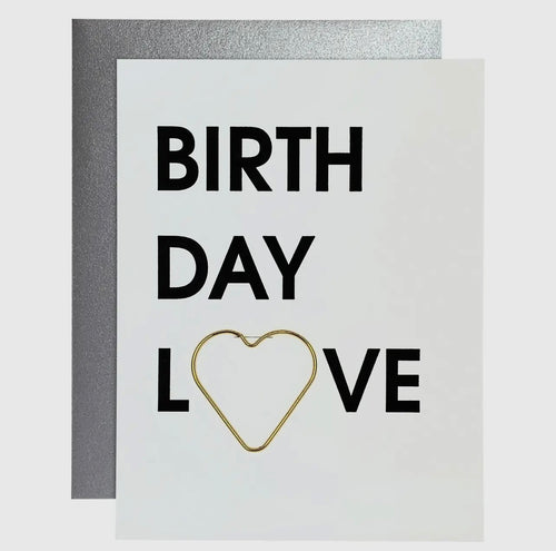 Birth Day Love Letterpress Card