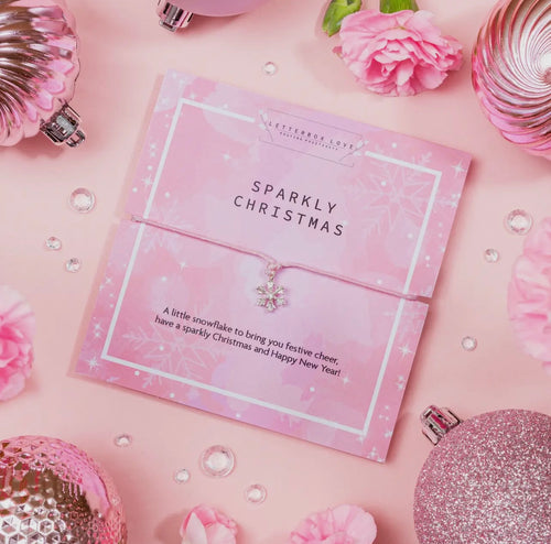 Letterbox Love - Sparkly Pink Christmas Bracelet