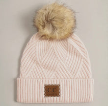 Load image into Gallery viewer, Heather Cuff Beanie With Pom Pom- Various Colors
