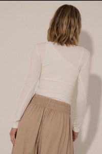 Maisey Asymmetrical Fitted Top - Ivory