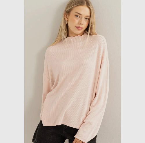 Shelley High Neck top - Dusty Pink