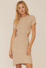 Load image into Gallery viewer, Elizabeth Ribbed Mini Dress- Oatmeal