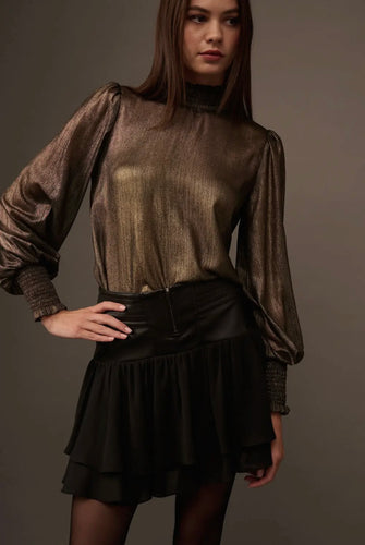 Amalia Faux Leather Mini Skirt- Black
