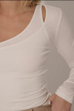 Load image into Gallery viewer, Maisey Asymmetrical Fitted Top - Ivory