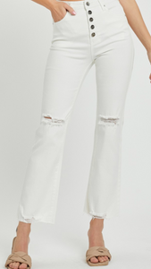 Raina Risen Distressed Jeans- White
