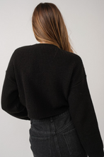 Load image into Gallery viewer, Merry Cropped Sweater- Black