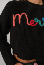 Load image into Gallery viewer, Merry Cropped Sweater- Black