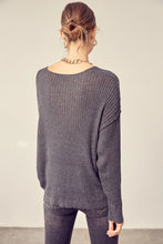 Load image into Gallery viewer, Cynthia Ribbed Sweater- Charcoal