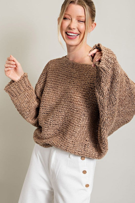 Hanna Loose Fit Knit Top - Mocha