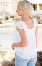 Load image into Gallery viewer, Jenna Square Neck Flowy Tank- White