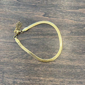 24k Gold Filled Herringbone Bracelet-4mm