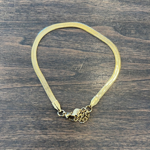 24k Gold Filled Herringbone Bracelet-5mm