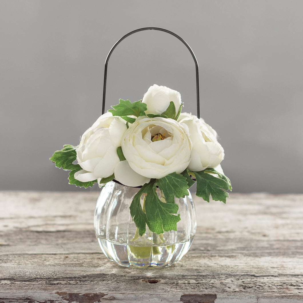 White Ranunculus Vase