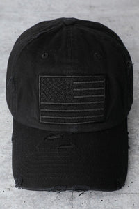 USA Flag Baseball Hat - Black