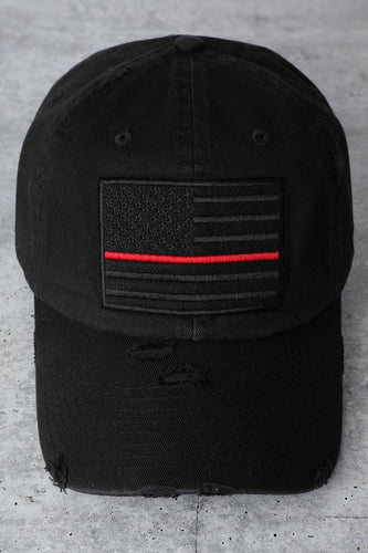 USA Flag Baseball Hat - Red Line