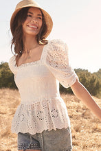 Load image into Gallery viewer, Oh So Pretty Eyelet Lace Top- White