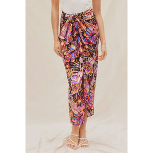 Margarita Floral Sarong Wrap Skirt- Multi