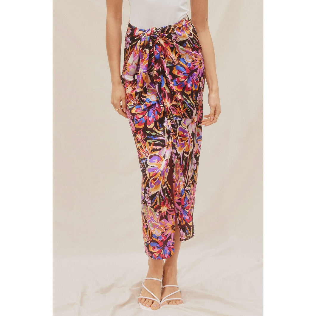 Margarita Floral Sarong Wrap Skirt- Multi