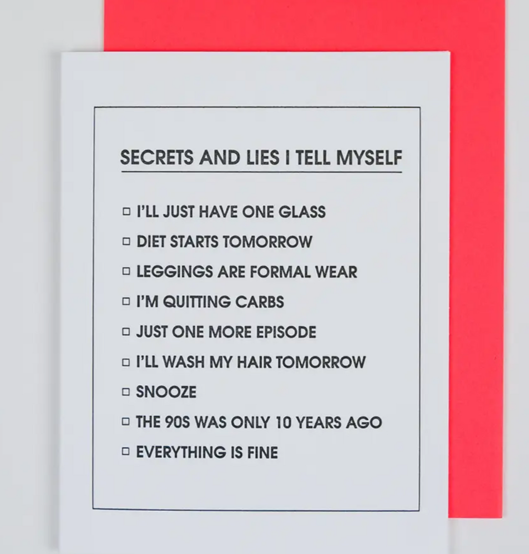 Secrets & Lies Check List Card