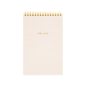 Top Spiral Notebook, Rose Linen Stripe