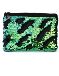 Mermaid Sequin Large Pouch - Blue, Green & Black