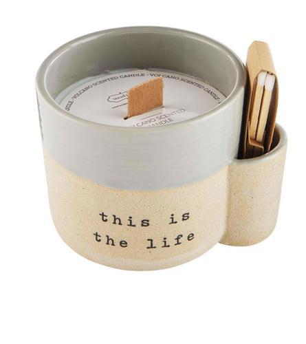 Mudpie - This Is The Life Candle & Matches Set