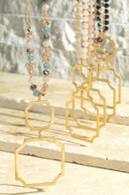 Load image into Gallery viewer, Geo Beaded Necklace and Gold Stud Set