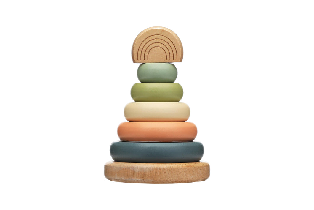 Wooden Stacking Rainbow Tower Baby Toy