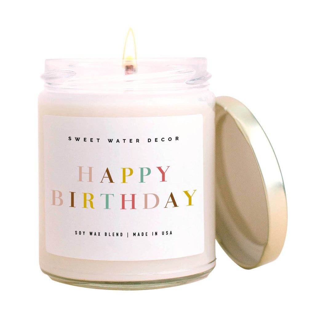 Happy Birthday Soy Candle | Colorful Label