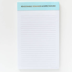 Reasonable Demands and Expectations Notepad