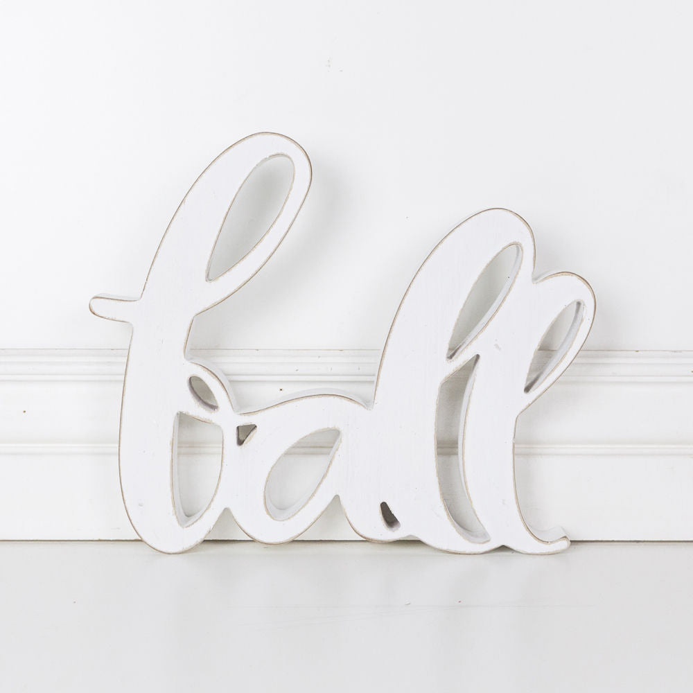 Fall Cut Out Sign- White