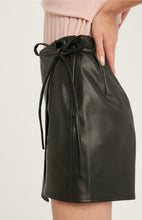 Load image into Gallery viewer, Tory Vegan Leather Crossover Skort - Black