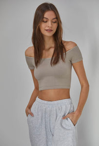 By Together Jesse Crop Top- Burnt Taupe