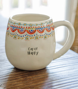 Natural Life Cup Of Mug- Happy Borders