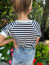 Load image into Gallery viewer, Lily Striped Raglan Tee- Navy/White