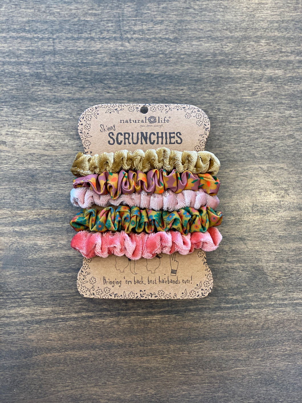 Mixed Scrunchies- 5 Pack -Pink