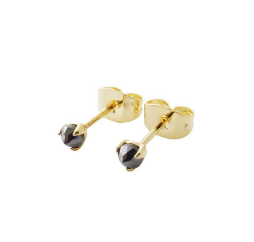 Iron Ore Point Solitaire Studs- Black
