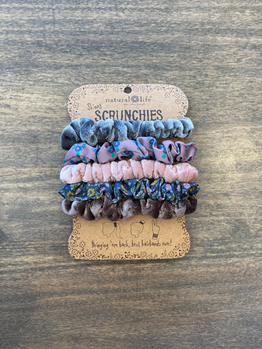Mixed Scrunchies- 5 Pack -Grey