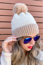 Load image into Gallery viewer, Soft Beanie With Faux Fur- Beige