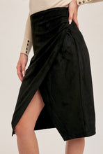 Load image into Gallery viewer, Nance Asymmetrical Suede Mini Skirt - Black