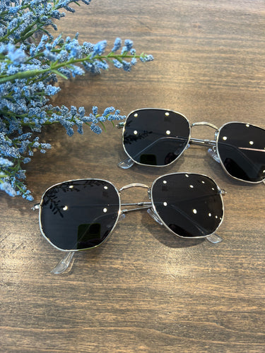 Hailey Hexagon Sunglasses - Silver